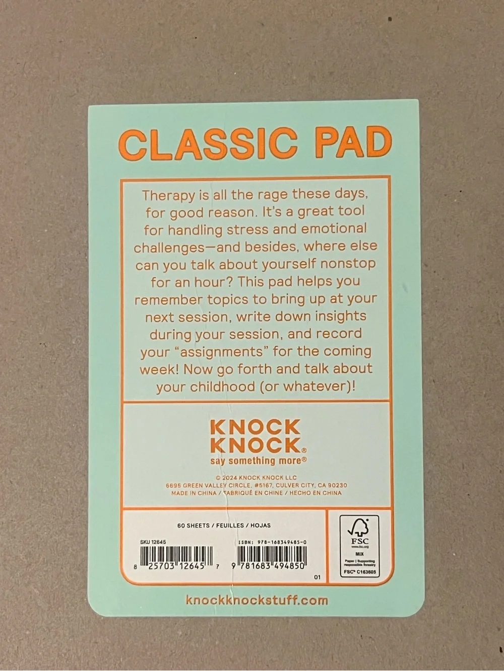 Knock Knock Pastel Therapy Session Notes Memo Notepad
